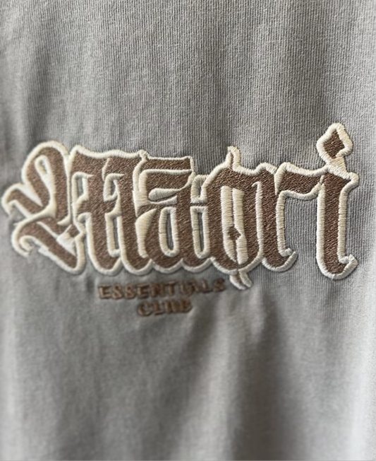 PRE-ORDER MĀORI ESSENTIALS CLUB - HEAVY EMBROIDERED TEE